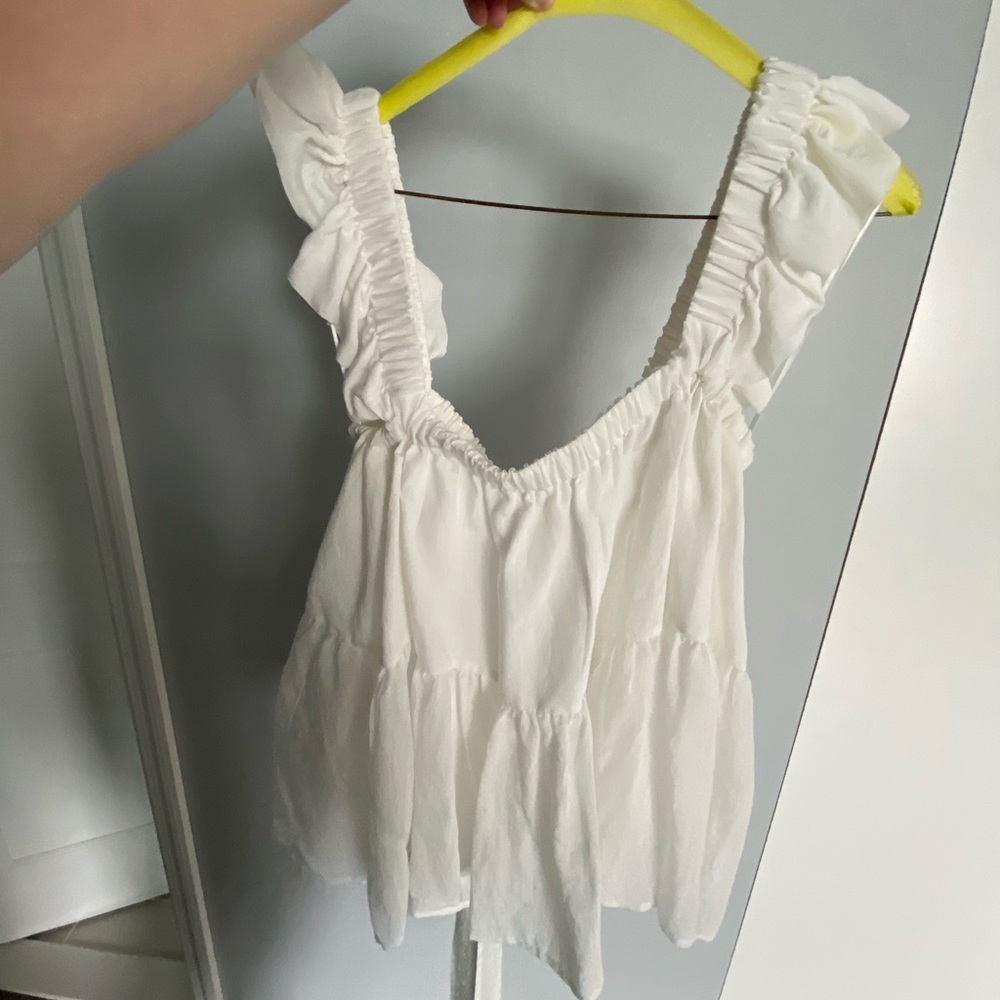 White flowy tank top